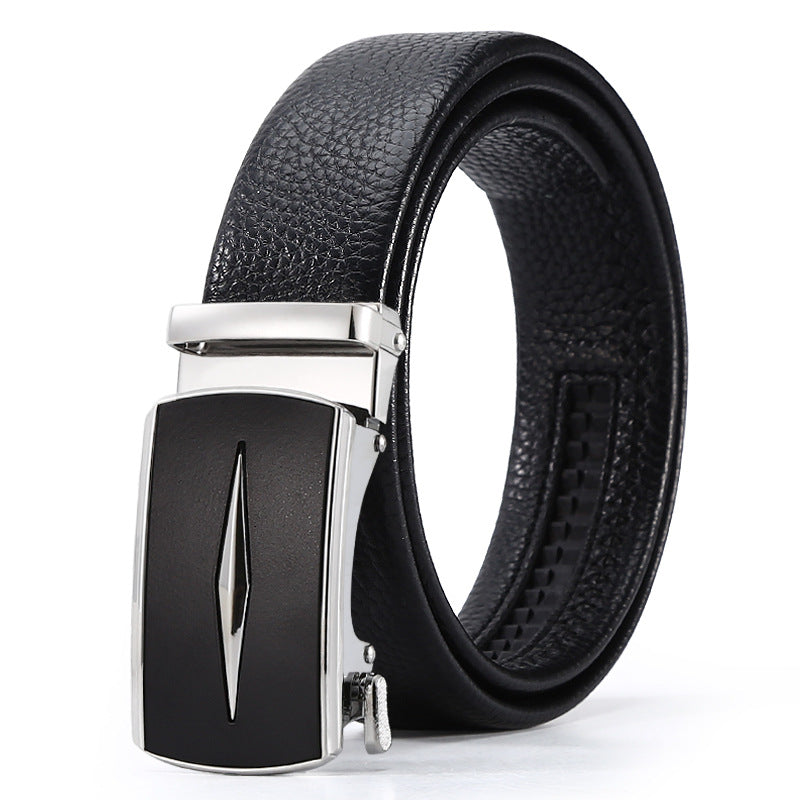 Ceinture d'affaires automatique à boucle en cuir pour hommes