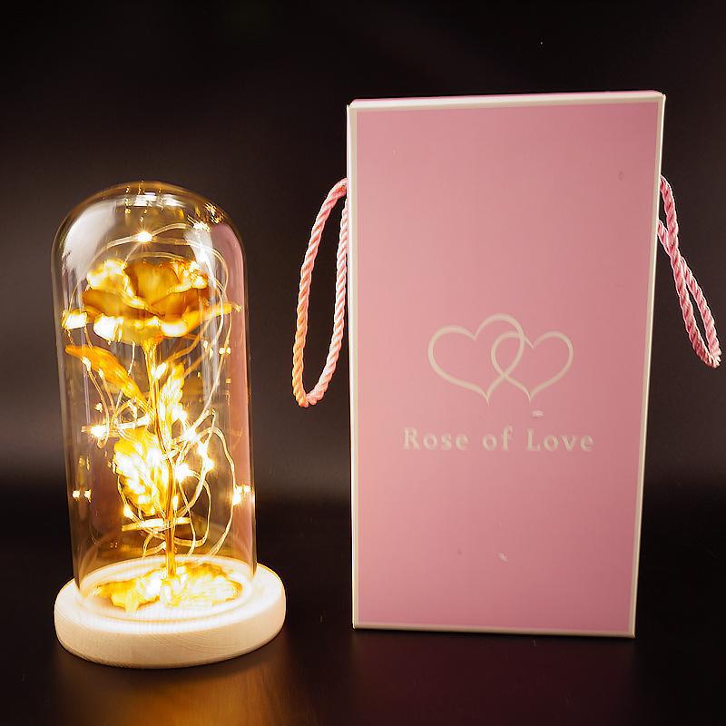 Rose Fleur En Verre LED Lumière De Noël Décoration