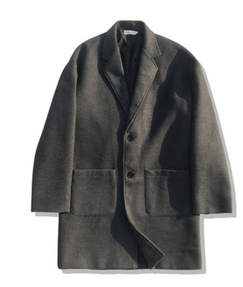 Men's Mid-Length Wool Coat