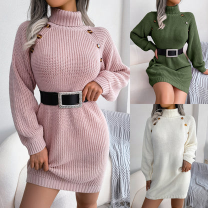 Long Sleeve Turtleneck Sweater Dress