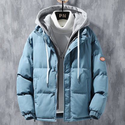 Men's winter cotton hooded jacket