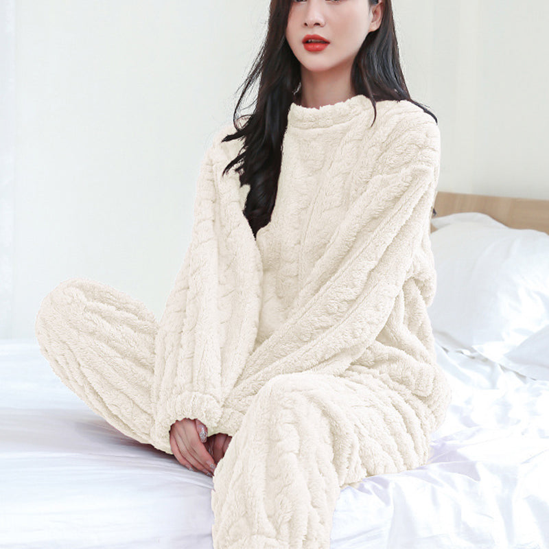 Winter pajamas for home solid color M/F