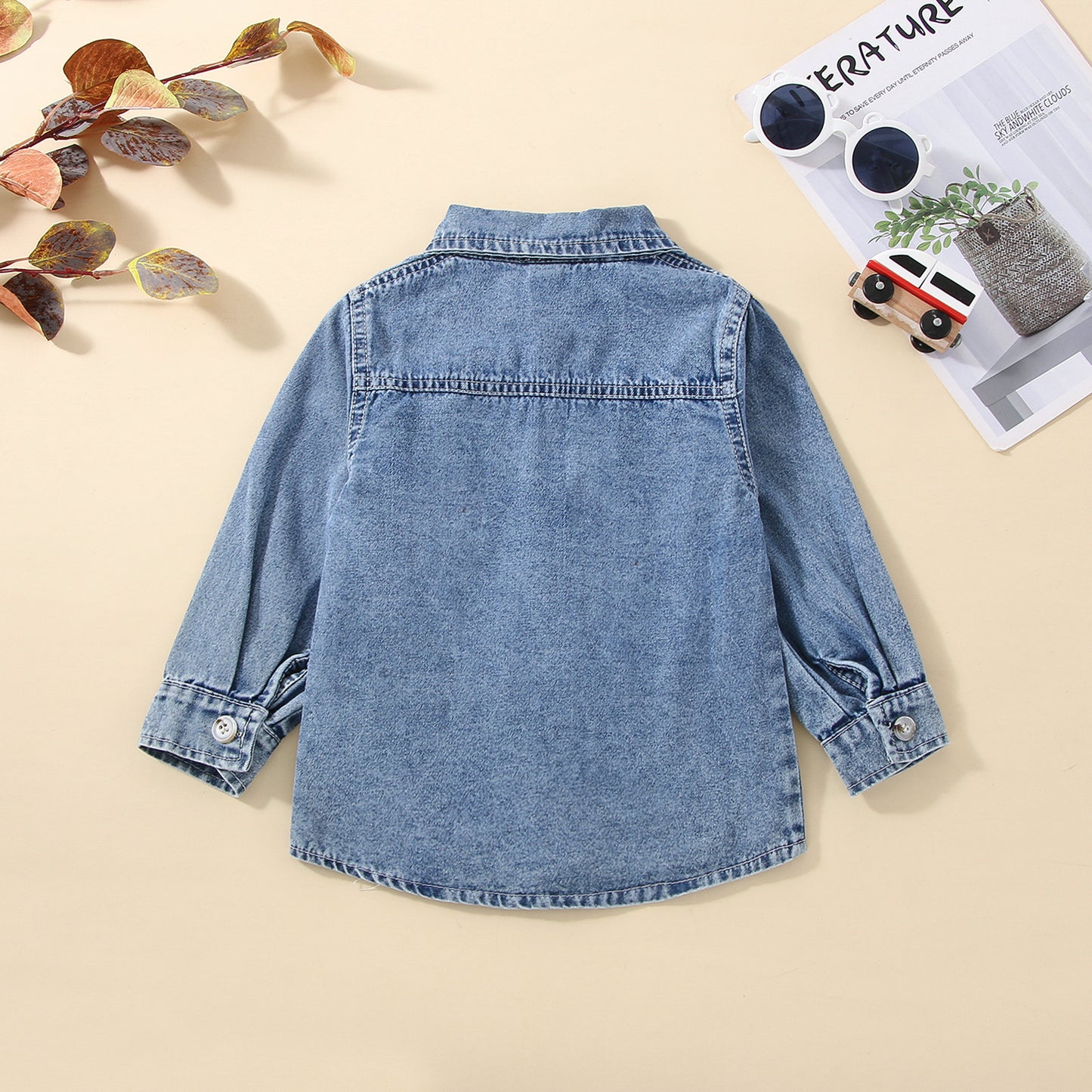 Veste en jean à simple boutonnage sans capuche pour garçon