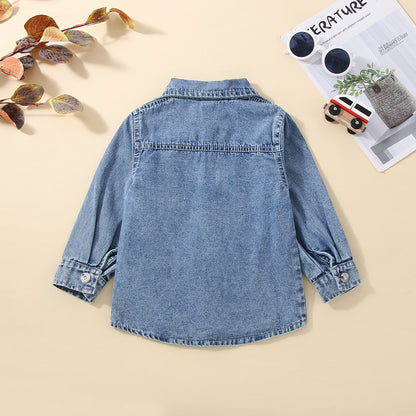 Veste en jean à simple boutonnage sans capuche pour garçon