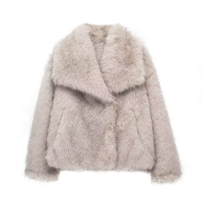 Manteau d'hiver en peluche épais à la mode pour femme