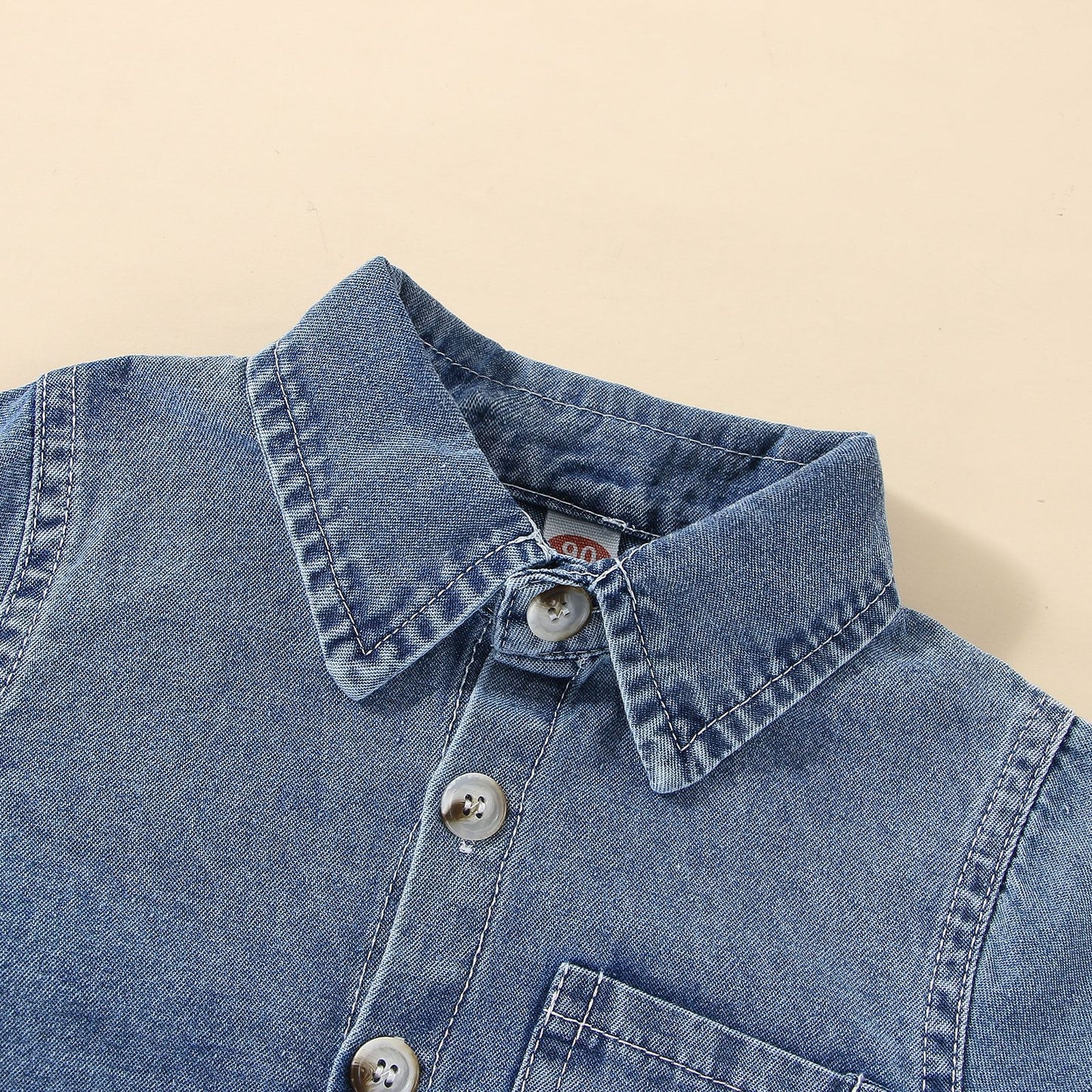 Veste en jean à simple boutonnage sans capuche pour garçon