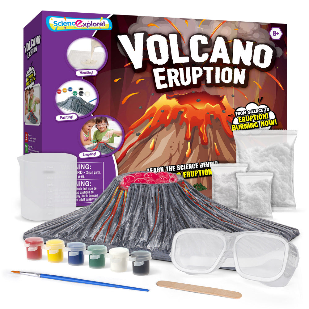 Jouets pour une expérience scientifique sur l'éruption volcanique