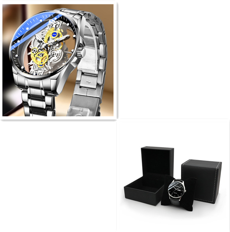 Montre Automatique Hommes de Double-face Squelette